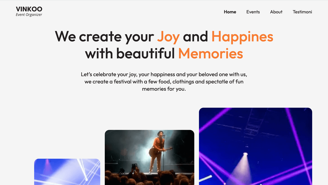 Vinkoo Landing Page